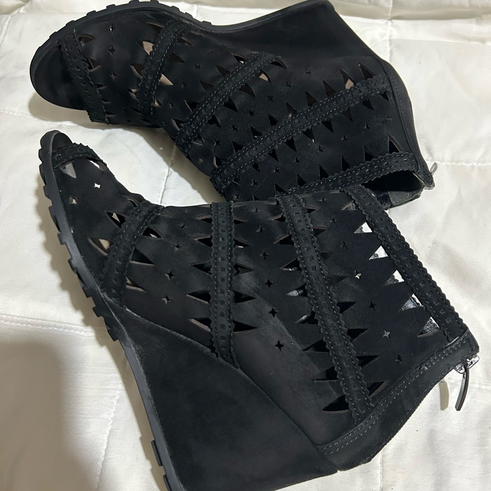 Via Spiga caged peep toe bootie